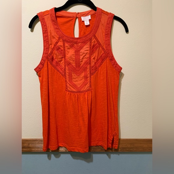 Caslon petite XS orange tank style top - Picture 1 of 4